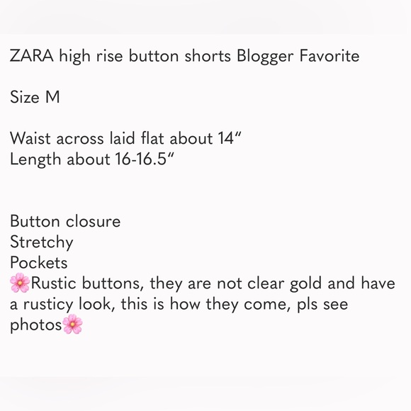 Zara High Rise Shorts Flowy With Button Black Size M - Picture 9 of 9